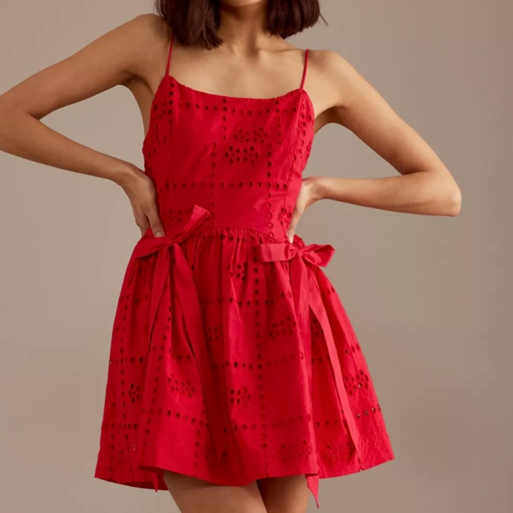 Damson Madder Red Minidress with Bows